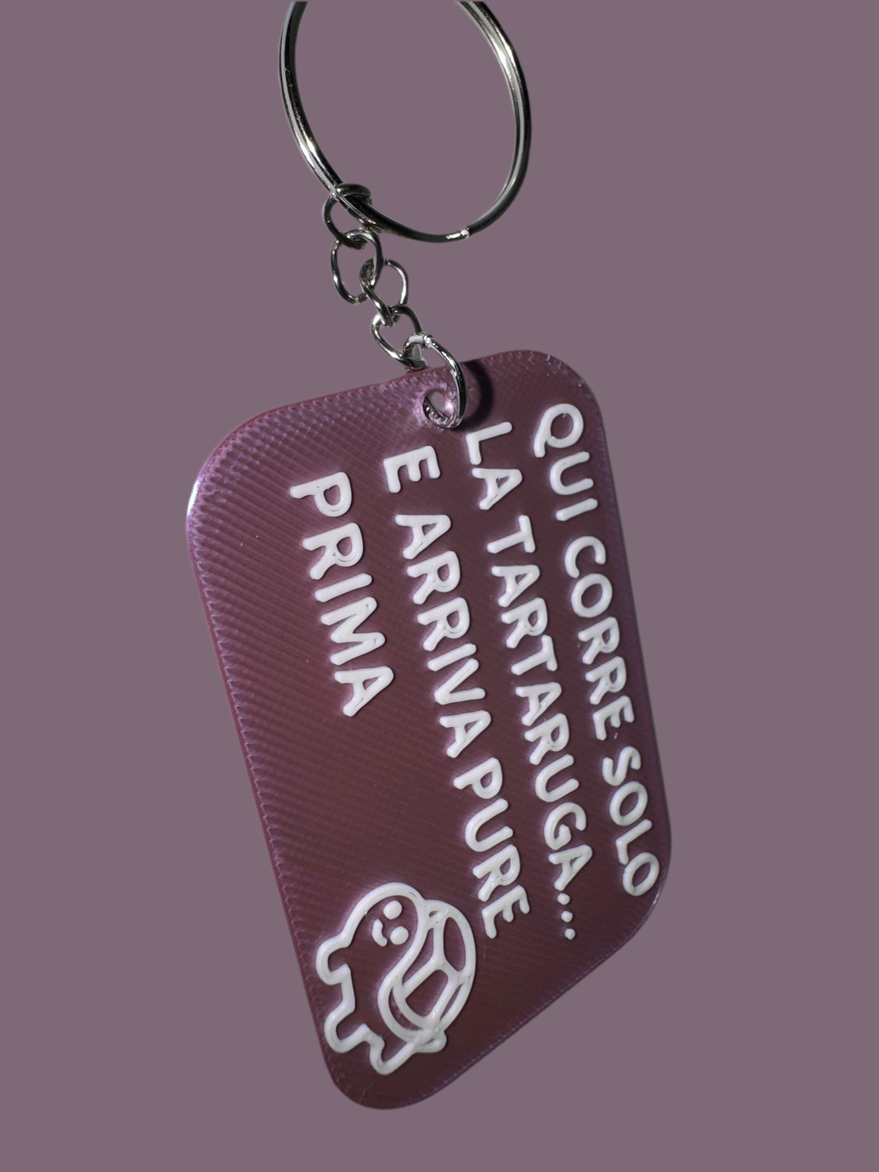 Targhetta portachiavi personalizzata con frase